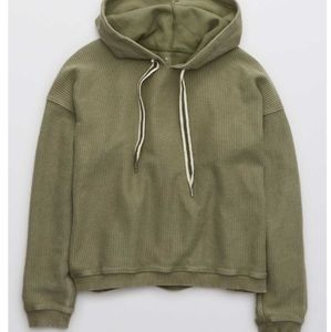 Aerie cropped corded sweatshirt